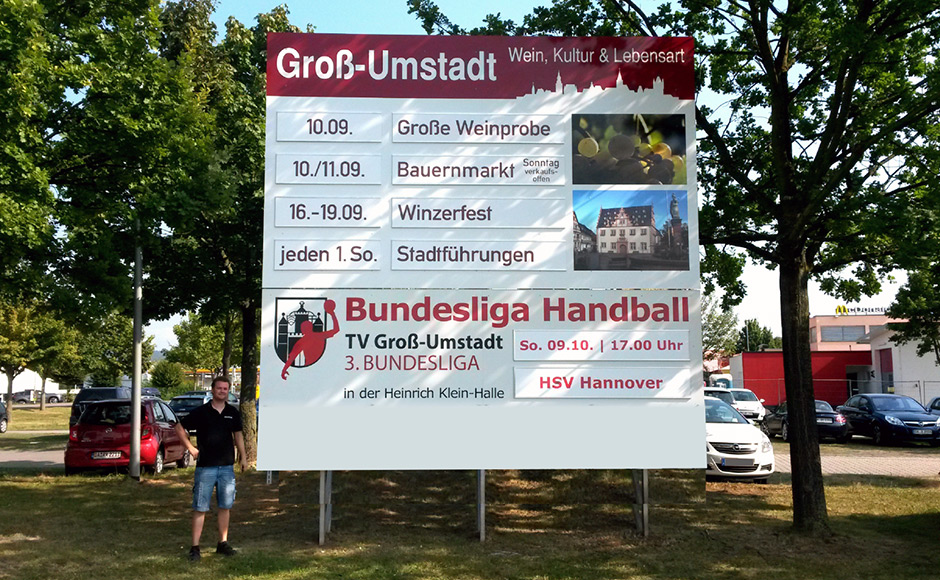 Stadt Groß-Umstadt | Hinweistafel mit Einschubschildern
